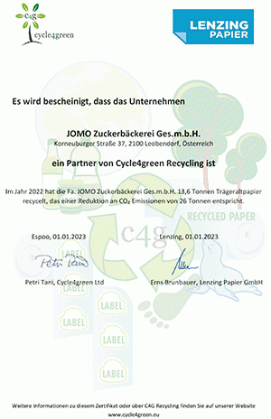 Cycle4green Umweltzertifikat 2022