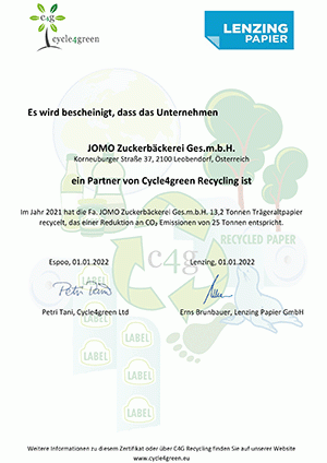 Cycle4green Zertifikat